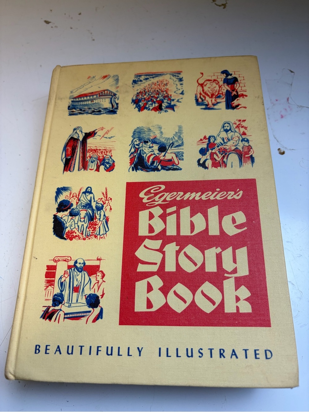 Egermeier's Bible Story Book - Cream, Red, Blue Illustrations